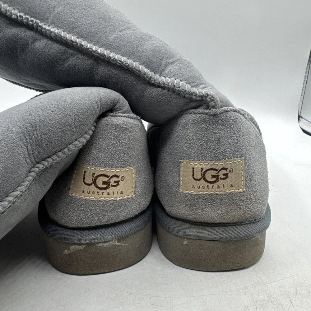Ugg Classic Tall 5815 Suede Sheepskin Lined Boots Light Blue Size Womens 8